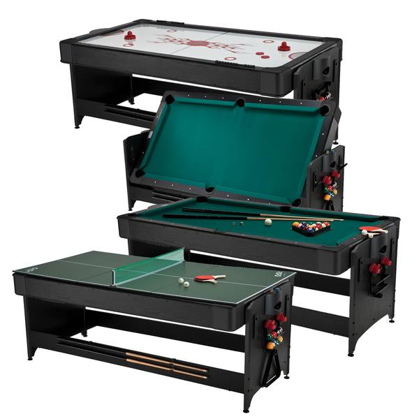 Fat Cat Original Pockey 7ft Black 3 in 1 Multi Game Table