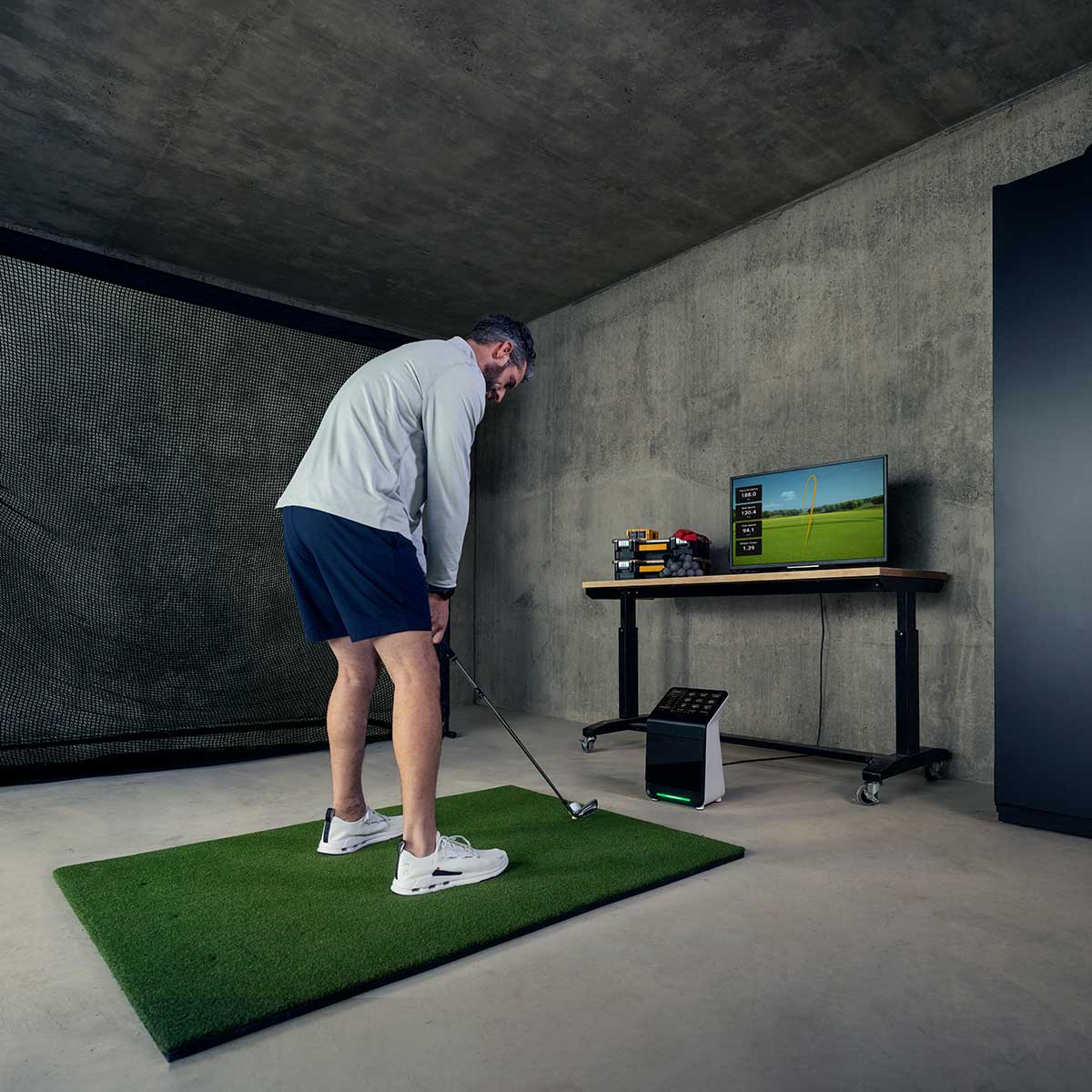 Garmin Approach R50 Golf Launch Monitor Home Net Studio with The Net Return Premium Hitting Net Package