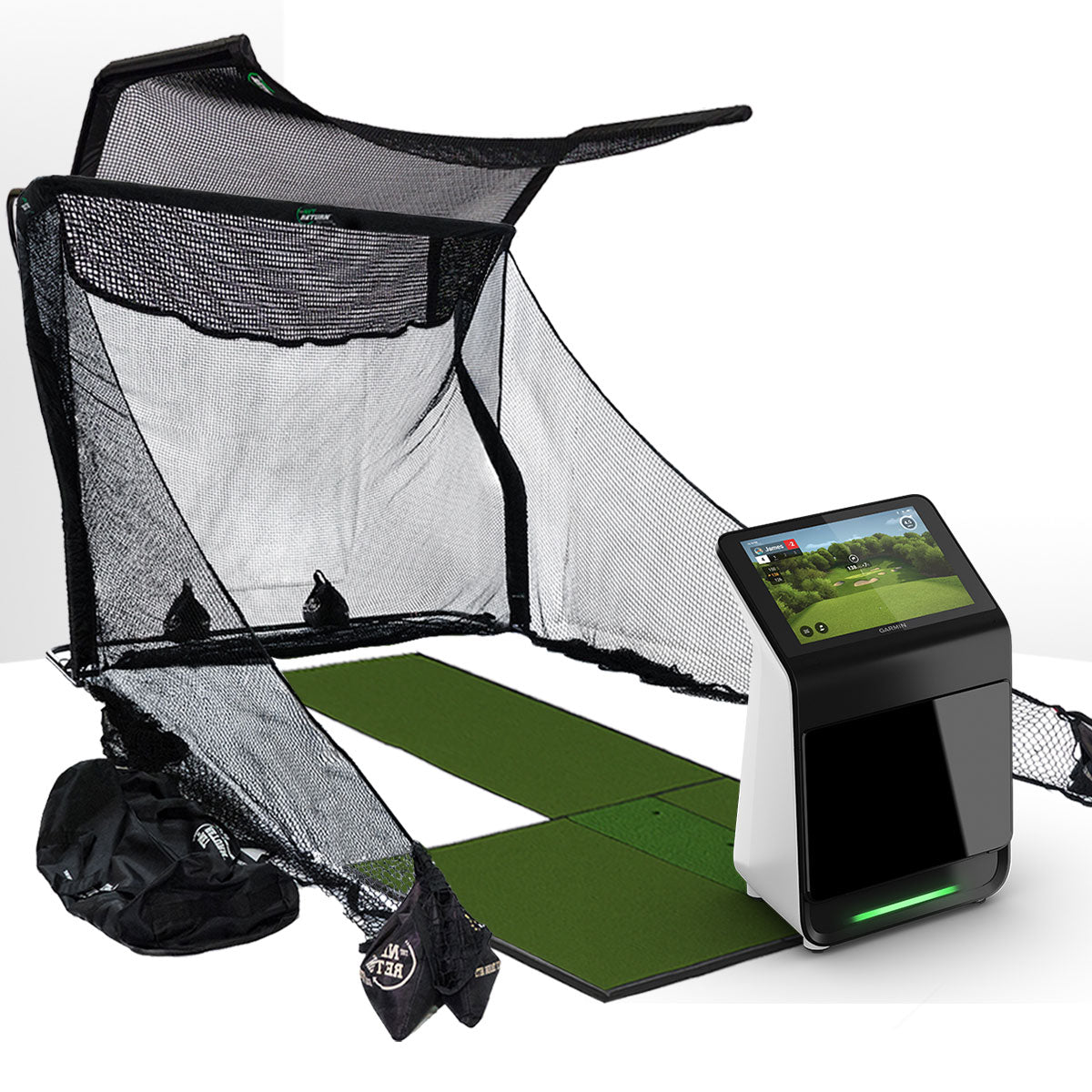 Garmin Approach R50 Golf Launch Monitor Home Net Studio with The Net Return Premium Hitting Net Package