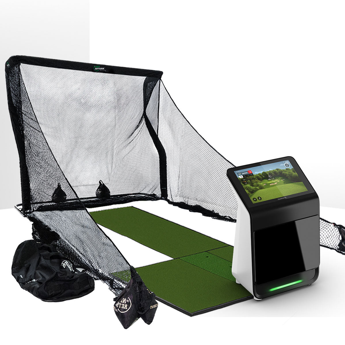 Garmin Approach R50 Golf Launch Monitor Home Net Studio with The Net Return Premium Hitting Net Package