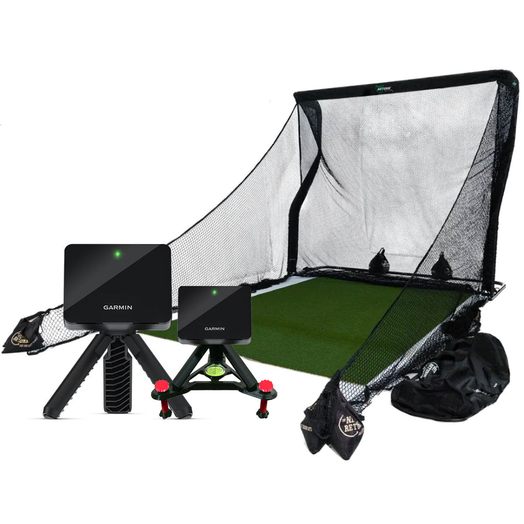 Garmin Approach R10 Golf Launch Monitor Home Net Studio with The Net Return Premium Hitting Net Package