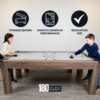 Hathaway Driftwood 7-ft Air Hockey Table Combo Set with Benches BG1137H