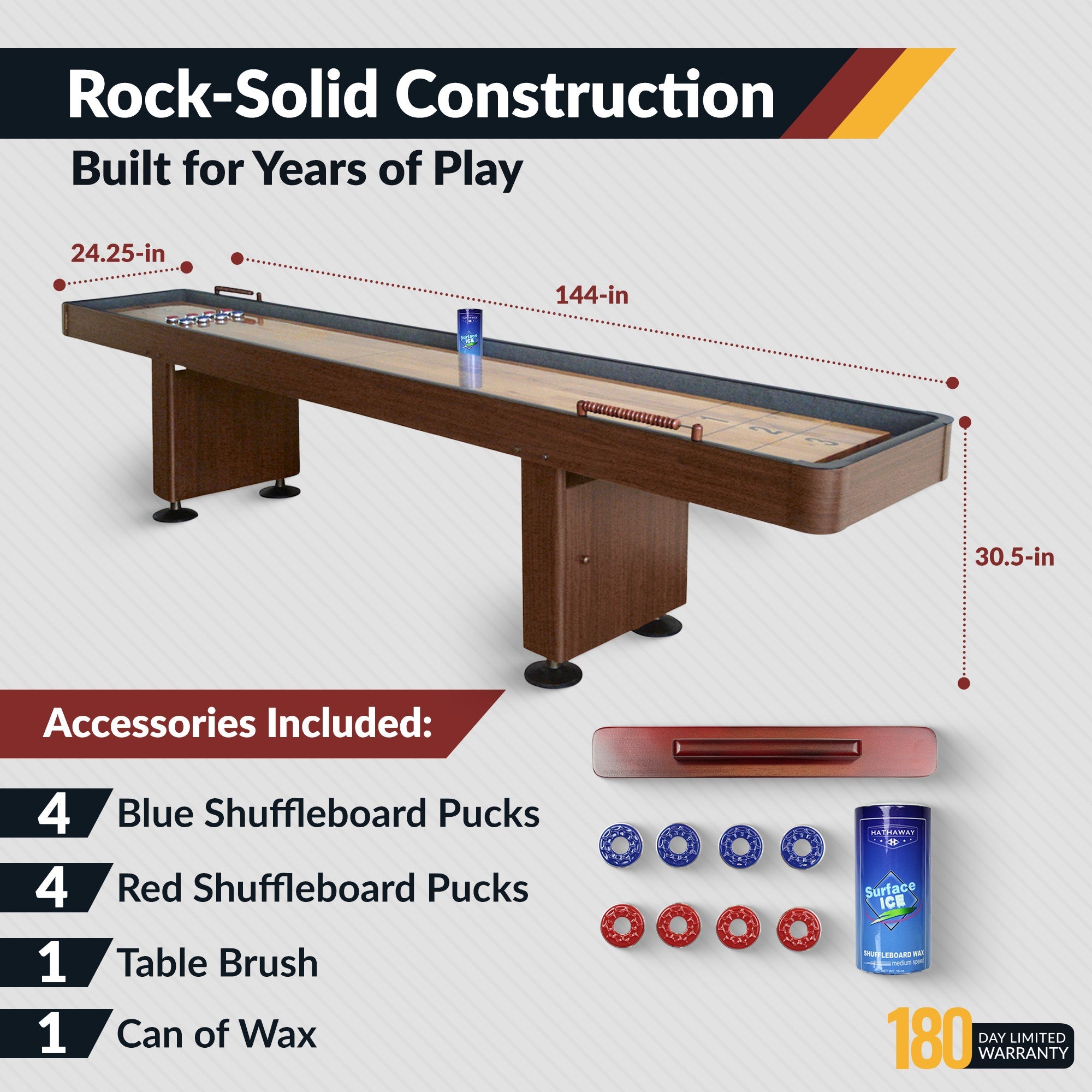 Hathaway Challenger Shuffleboard Table BG1205 / BG1210 / BG1212 / BG1214 / BG1218