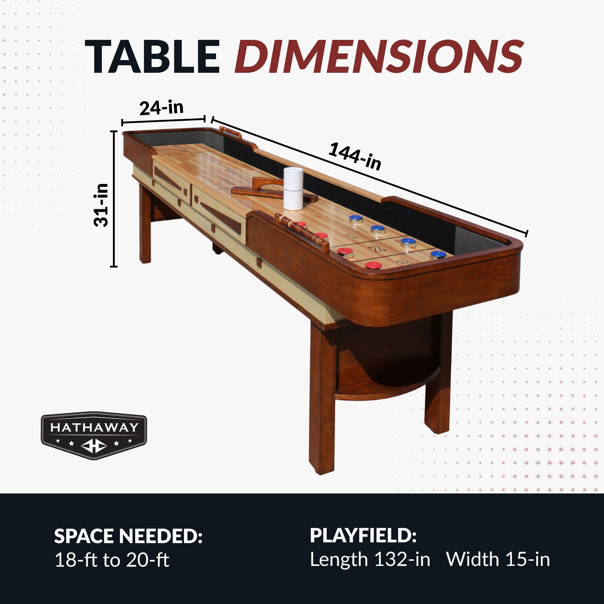 Hathaway Merlot Shuffleboard Table BG1305 / BG1312 / BG50357 / BG50358