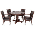 Hathaway Bridgeport 48-in Poker Table and Dining Top with 4 Arm Chairs - Walnut Finish BG2348W