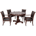 Hathaway Bridgeport 48-in Poker Table and Dining Top with 4 Arm Chairs - Walnut Finish BG2348W