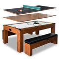 Hathaway Sherwood 7-ft Air Hockey Table Combo Set with Benches BG2422H