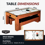 Hathaway Sherwood 7-ft Air Hockey Table Combo Set with Benches BG2422H