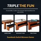 Hathaway Sherwood 7-ft Air Hockey Table Combo Set with Benches BG2422H