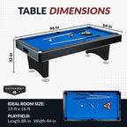 Hathaway Hustler Pool Table with Ball Return - Black with Blue Felt BG2515PB / BG2520PB