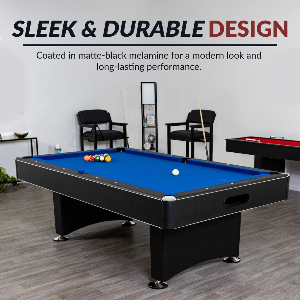 Hathaway Hustler Pool Table with Ball Return - Black with Blue Felt BG2515PB / BG2520PB