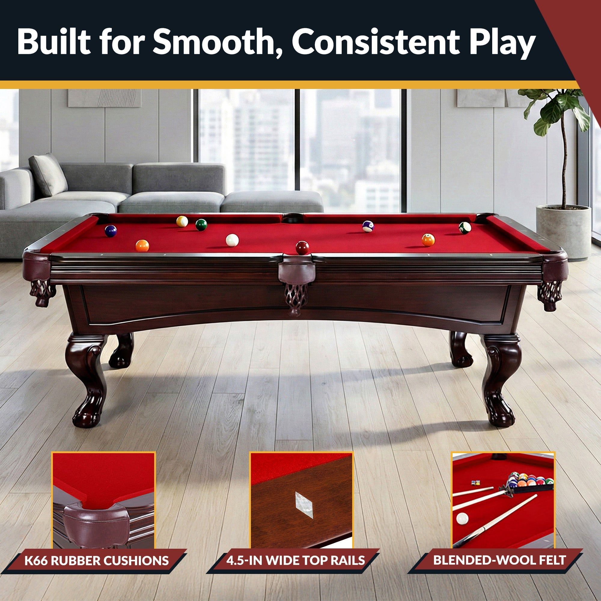 Hathaway Augusta 8-ft Pool Table BG2527 / BG2670