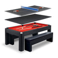 Hathaway Park Avenue 7-ft Pool Table Combo Set with Benches - Black with Red Felt BG2530PR