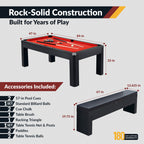 Hathaway Park Avenue 7-ft Pool Table Combo Set with Benches - Black with Red Felt BG2530PR
