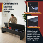 Hathaway Park Avenue 7-ft Pool Table Combo Set with Benches - Black with Red Felt BG2530PR