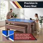 Hathaway Newport 7-ft Pool Table Combo Set with Benches - Light Oak with Red Felt BG2535P