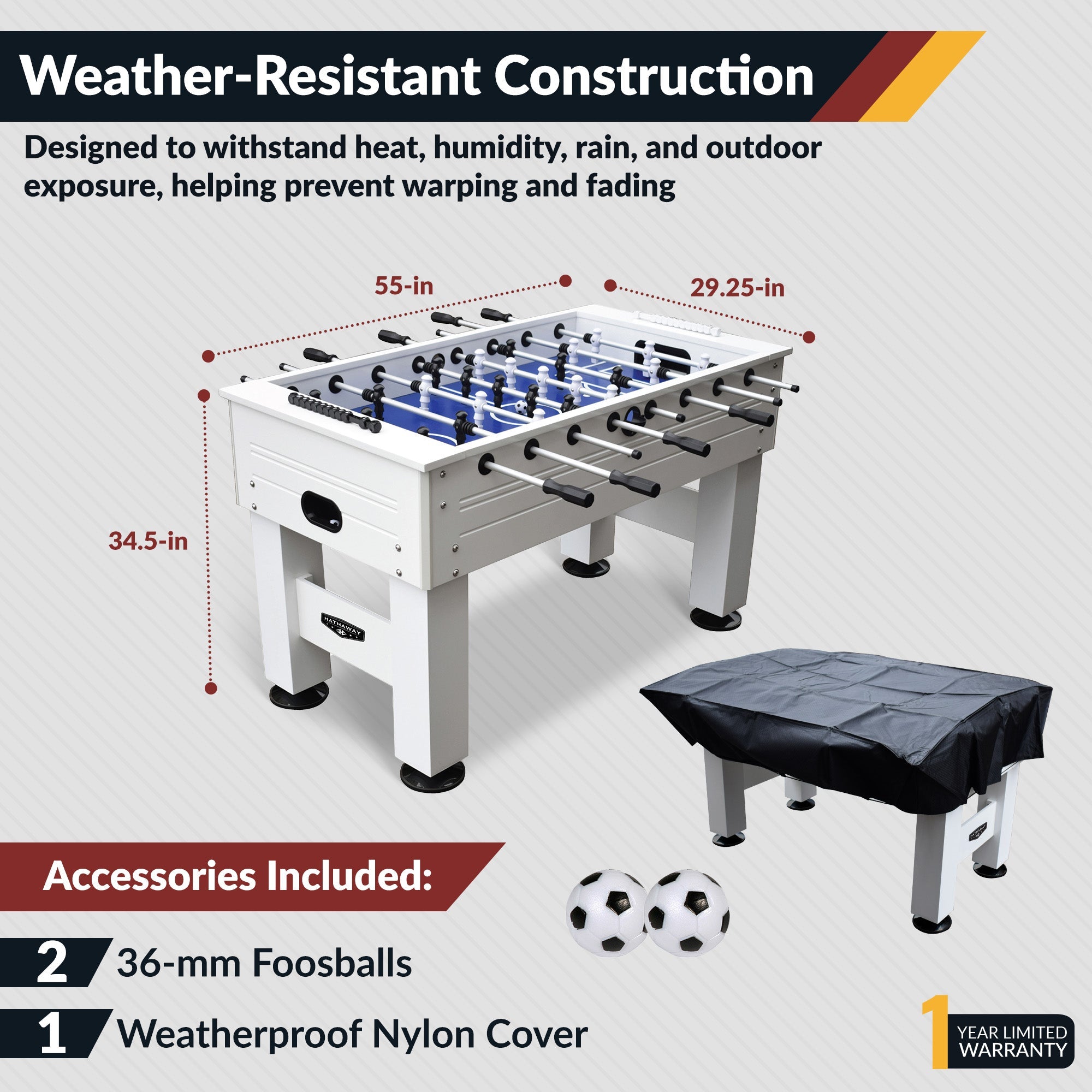 Hathaway Highlander 55-in Outdoor Foosball Table BG3148
