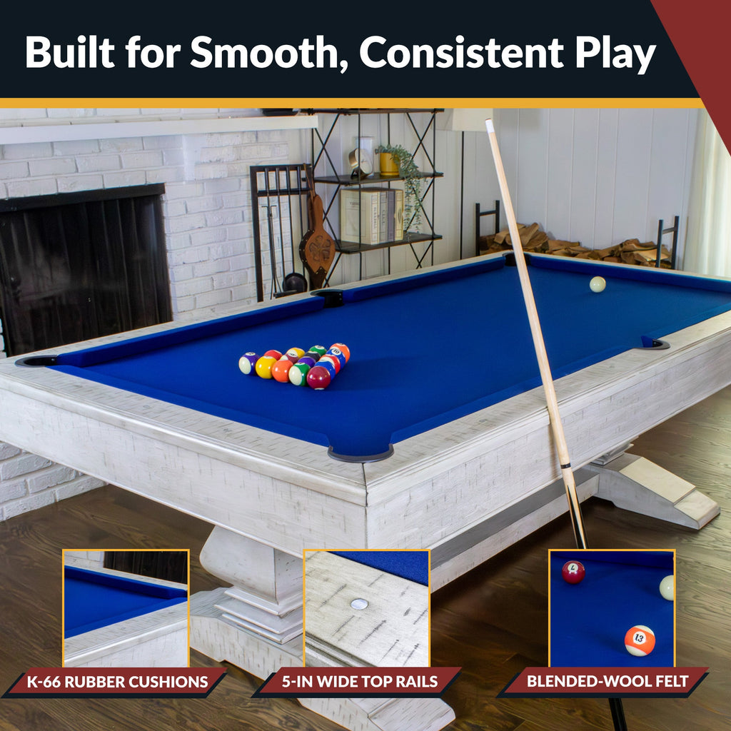 Hathaway Montecito 8-ft Pool Table - Driftwood Finish with Blue Felt BG5021