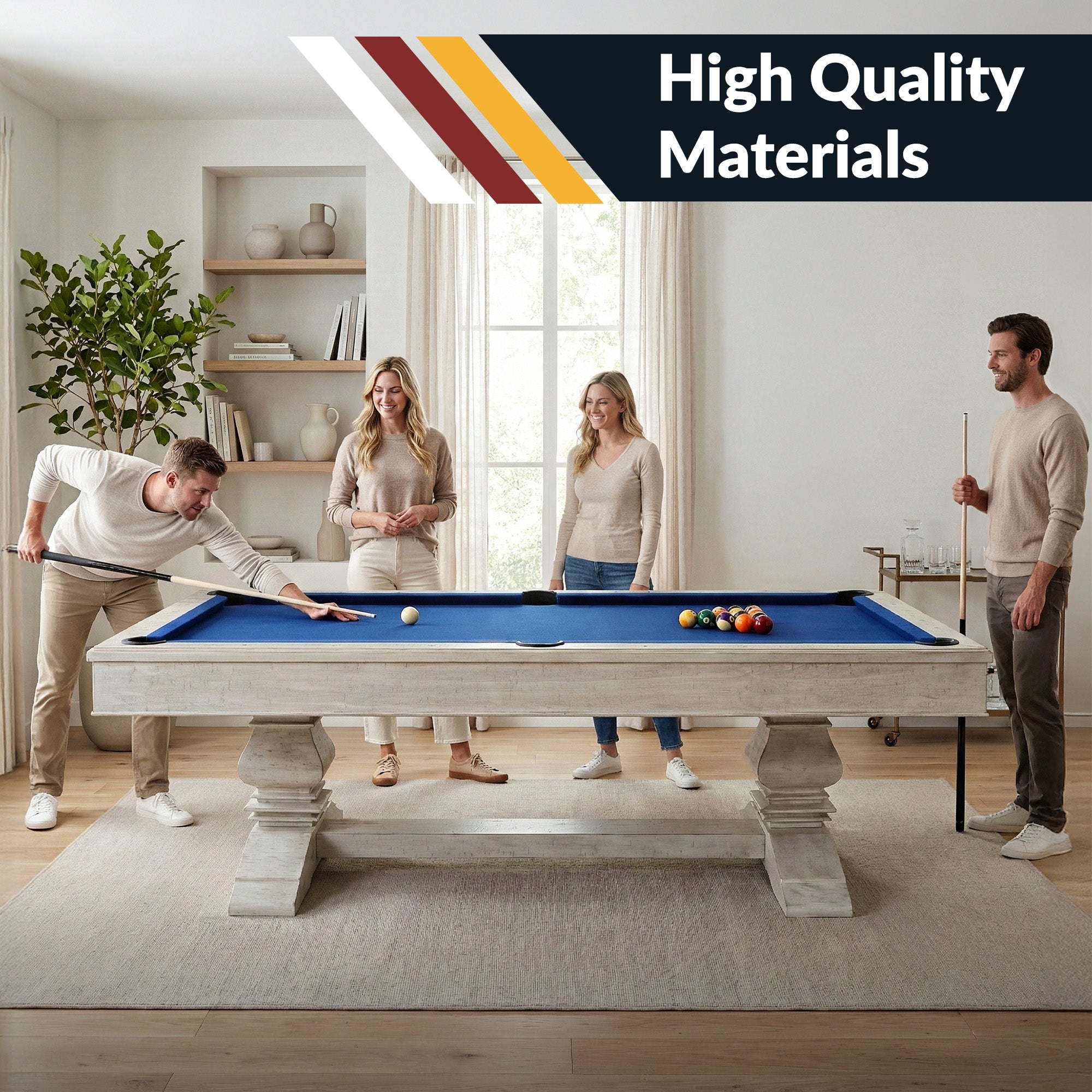 Hathaway Montecito 8-ft Pool Table - Driftwood Finish with Blue Felt BG5021