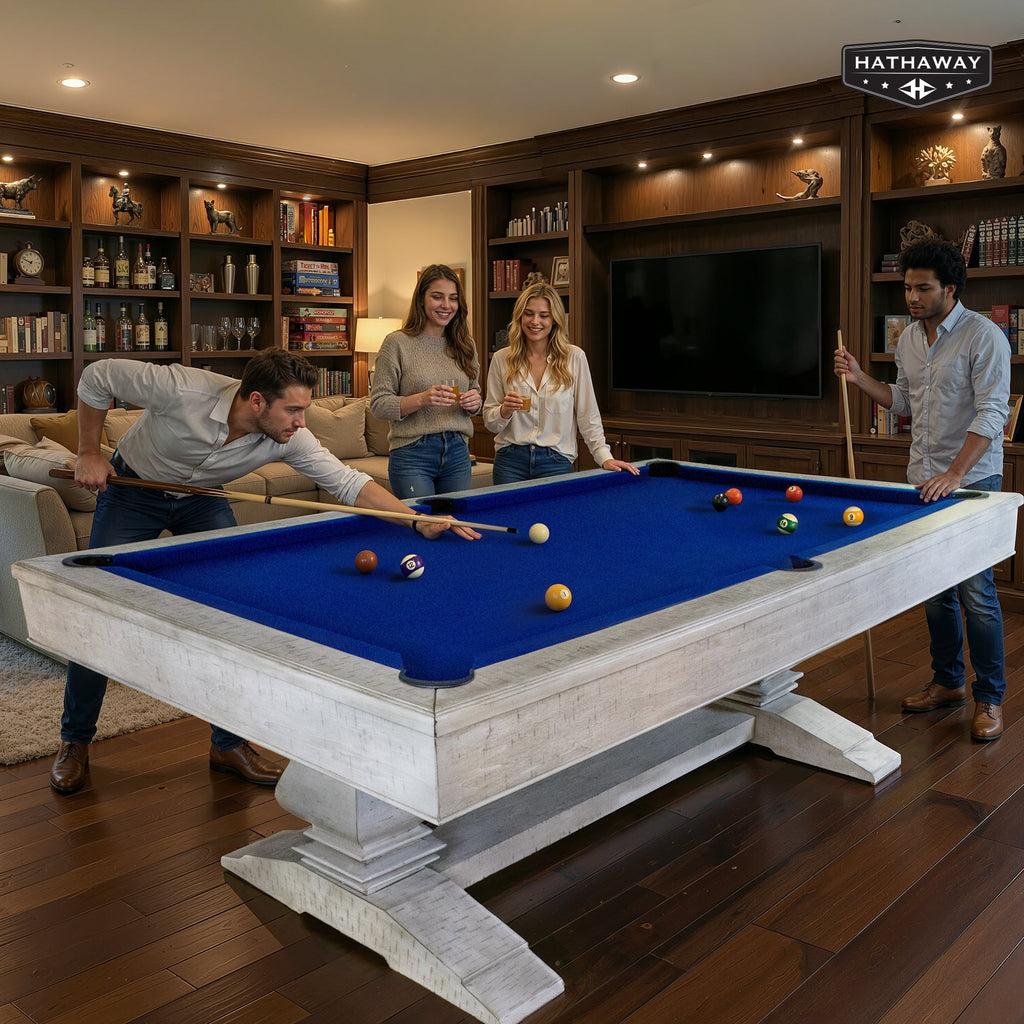 Hathaway Montecito 8-ft Pool Table - Driftwood Finish with Blue Felt BG5021