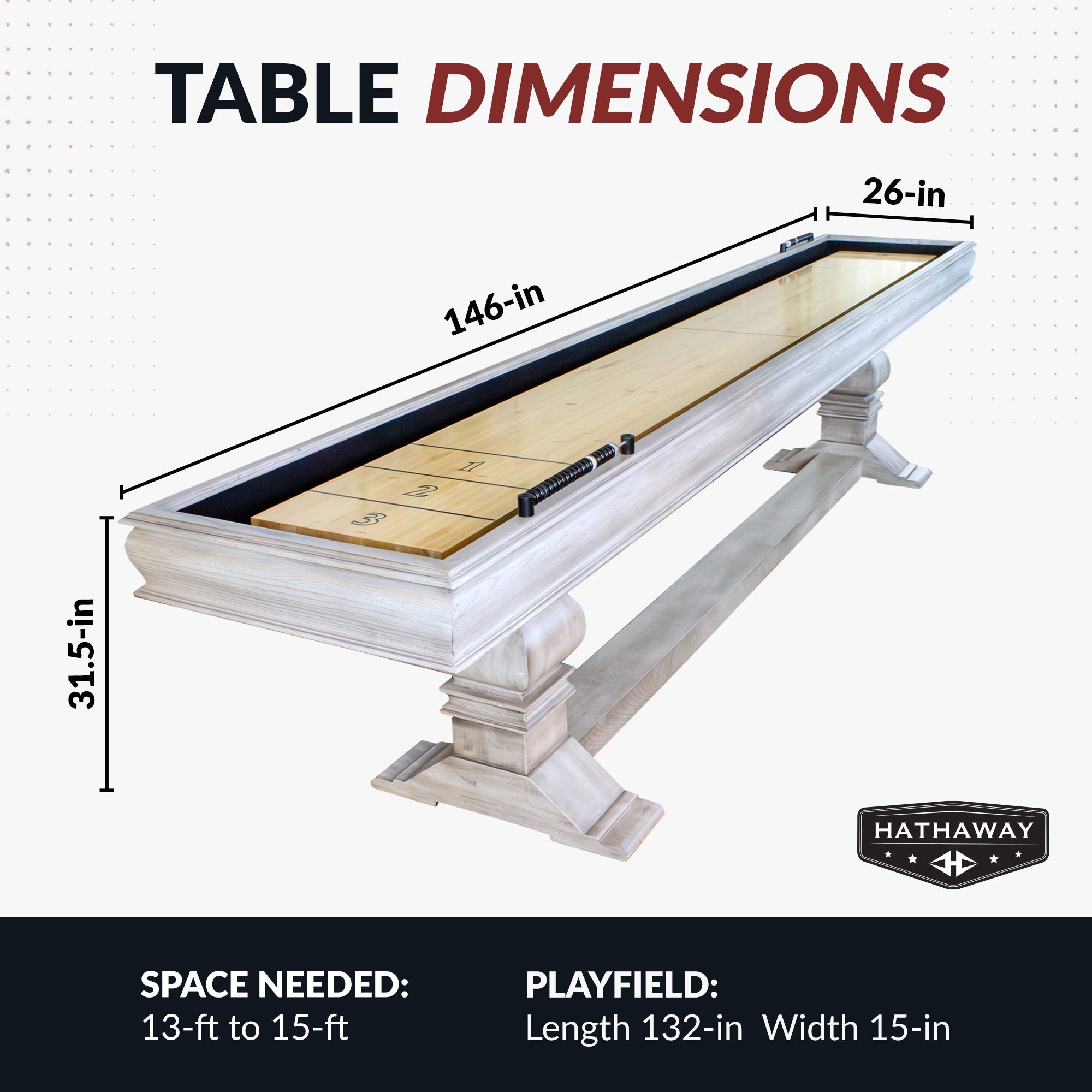 Hathaway Montecito 12-ft Shuffleboard Table - Driftwood Finish BG5025