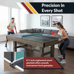 Hathaway Logan 7-ft Pool Table Combo Set with Benches - Rustic Gray with Blue Felt BG50348