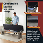 Hathaway Logan 7-ft Pool Table Combo Set with Benches - Rustic Gray with Blue Felt BG50348