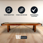 Hathaway Cheyenne 12-ft Shuffleboard Table - Rustic Oak Finish BG50354