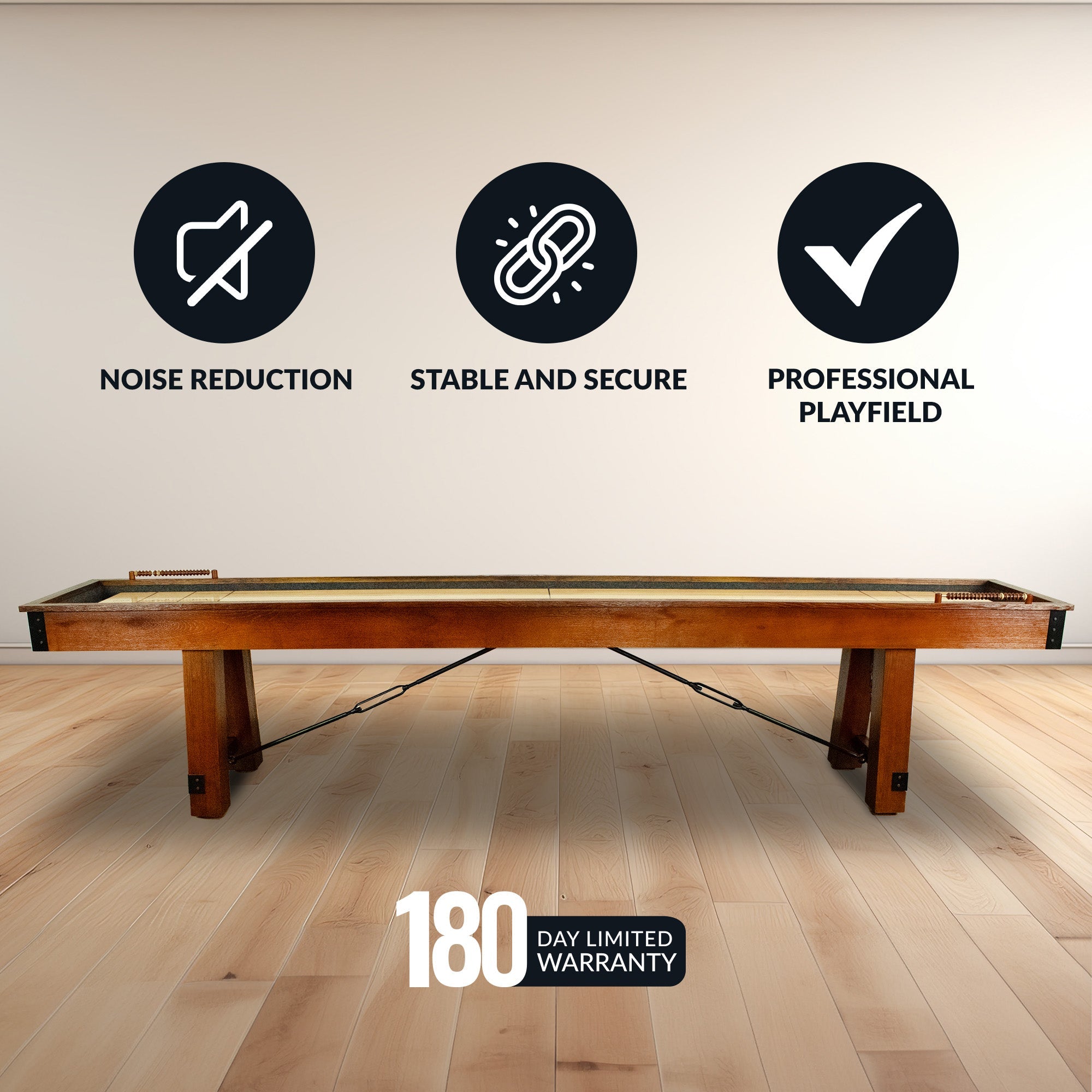 Hathaway Cheyenne 12-ft Shuffleboard Table - Rustic Oak Finish BG50354