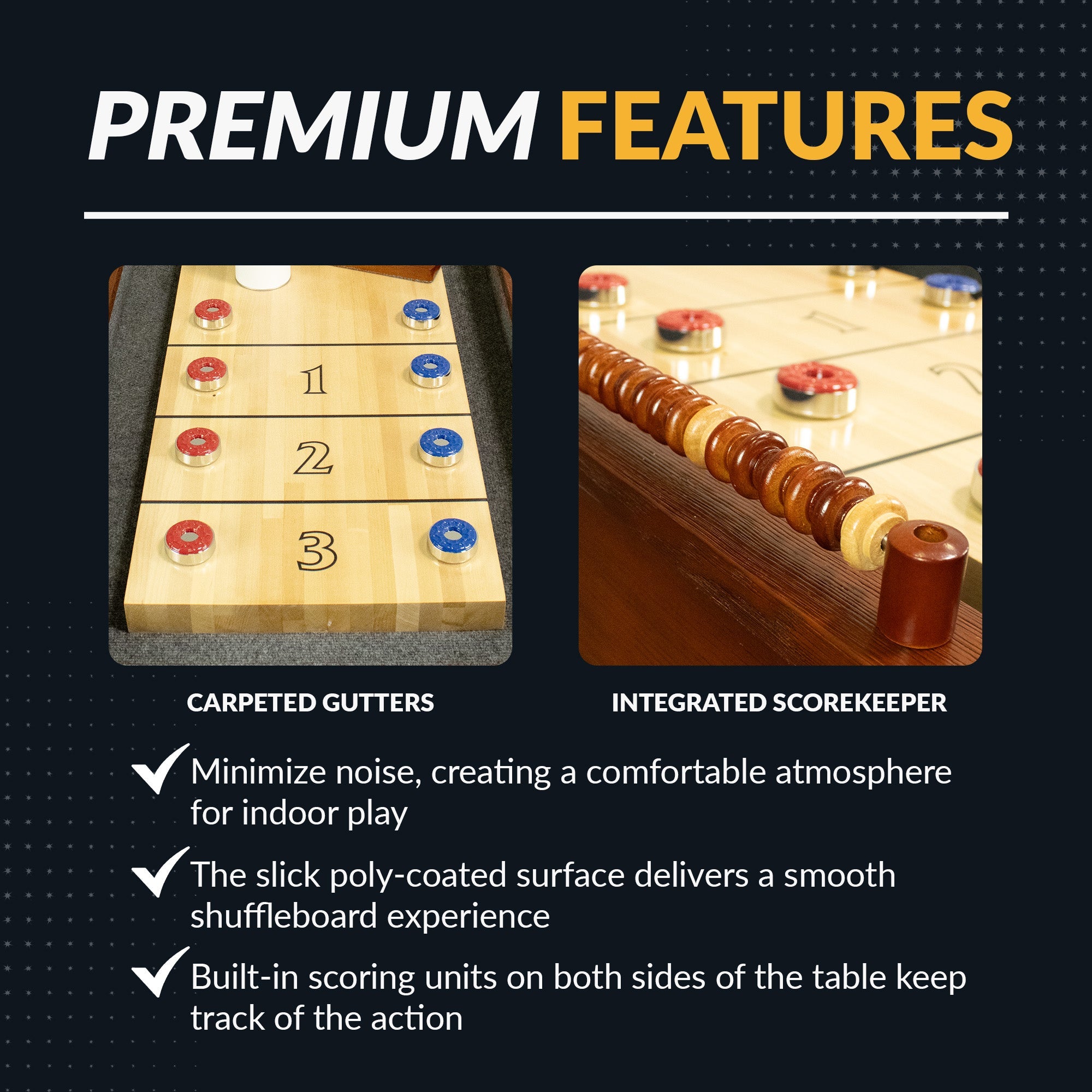 Hathaway Cheyenne 12-ft Shuffleboard Table - Rustic Oak Finish BG50354