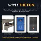 Hathaway Newport 7-ft Pool Table Combo Set with Benches - Rustic Gray with Blue Felt BG50374