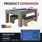 Hathaway Newport 7-ft Pool Table Combo Set with Benches - Rustic Gray with Blue Felt BG50374