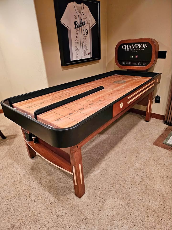 Bank Shot Shuffleboard Table - Compact Design with Bumper Play and Champion Craftsmanship