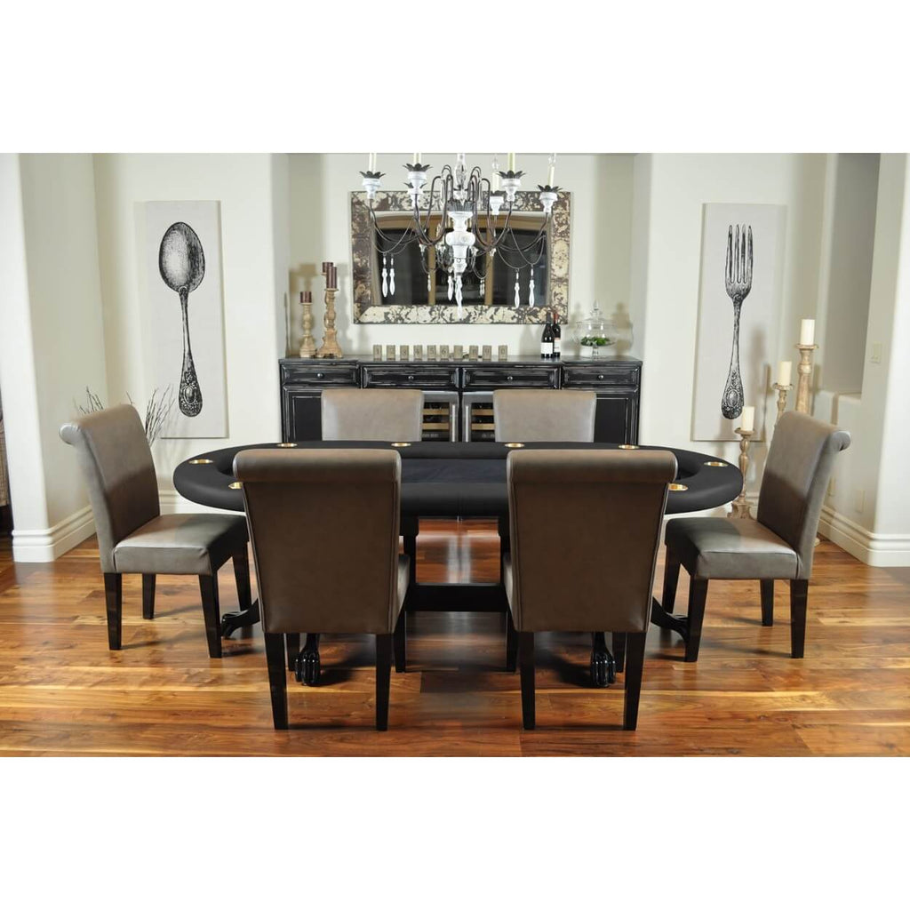 BBO Poker Tables Elite Black Oval Poker Table 10 Person