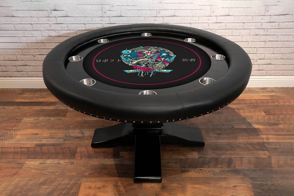 BBO Poker Tables Ginza LED Black Round Poker Table