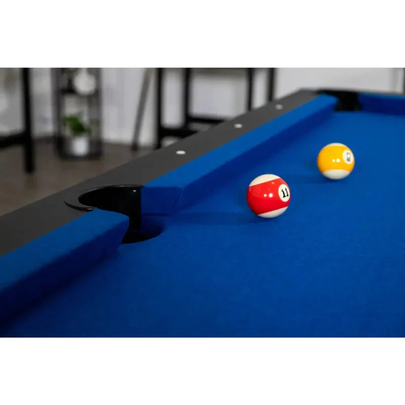Hathaway Hustler Pool Table with Ball Return - Black with Blue Felt BG2515PB / BG2520PB