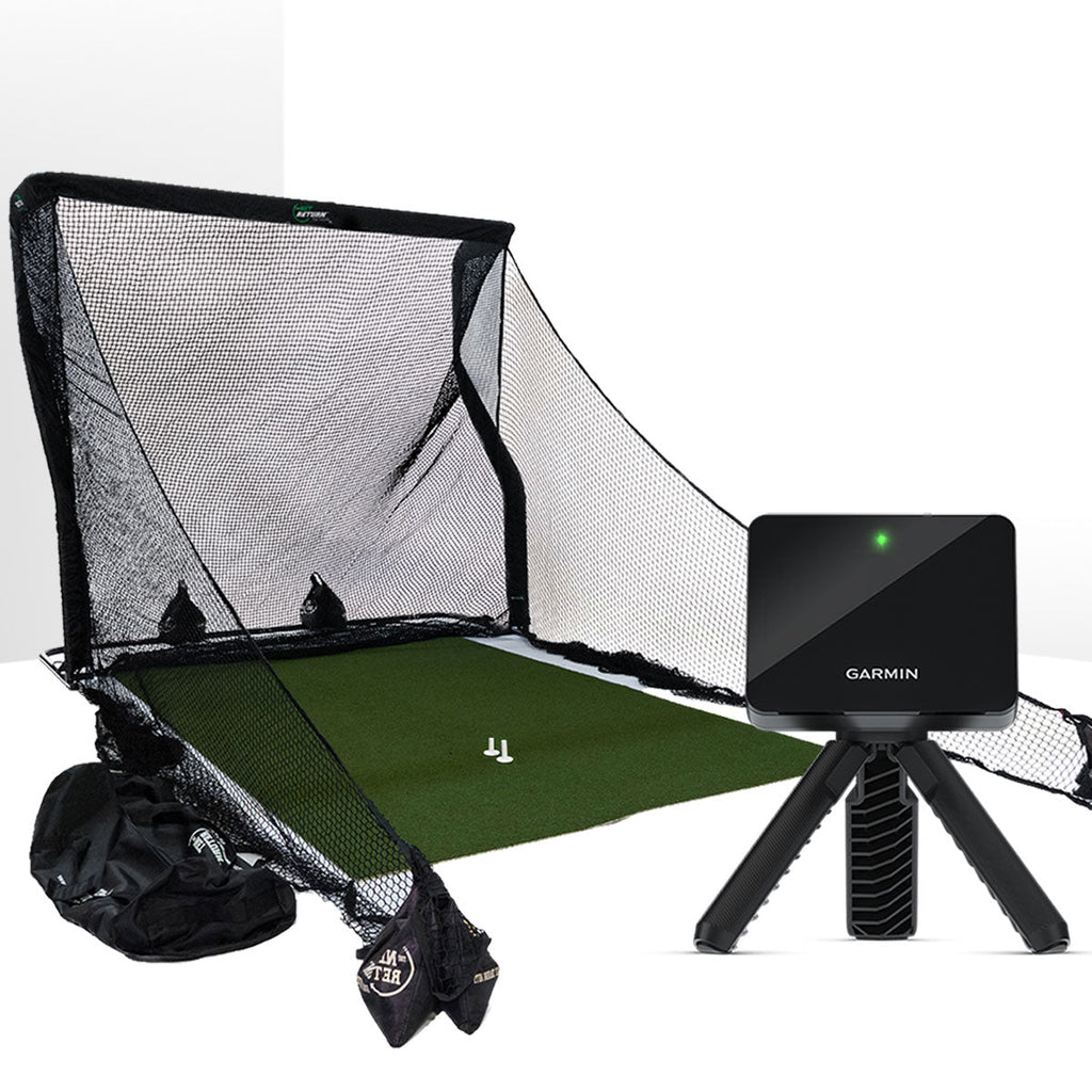 Garmin Approach R10 Golf Launch Monitor Home Net Studio with The Net Return Premium Hitting Net Package
