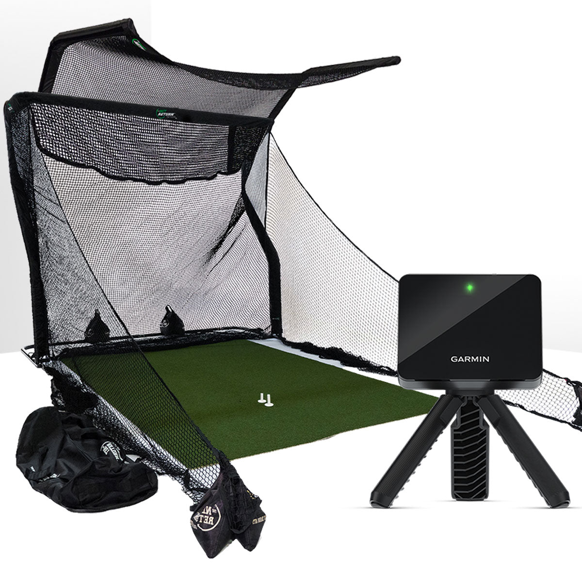 Garmin Approach R10 Golf Launch Monitor Home Net Studio with The Net Return Premium Hitting Net Package