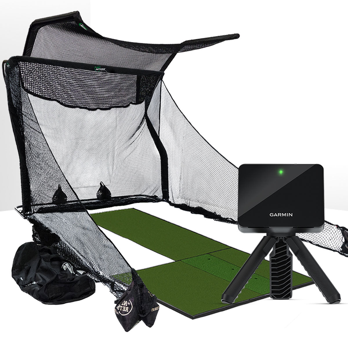Garmin Approach R10 Golf Launch Monitor Home Net Studio with The Net Return Premium Hitting Net Package
