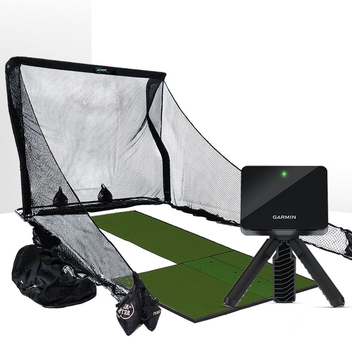 Garmin Approach R10 Golf Launch Monitor Home Net Studio with The Net Return Premium Hitting Net Package