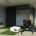 Garmin Approach R10 SportScreen Vanish Retractable Golf Studio Complete Package | Home Golf Simulator Studio with Impact Screen, Enclosure, Hitting Mat, Putting Turf & Projector
