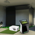 Garmin Approach R50 SportScreen Vanish Retractable Golf Studio Complete Package | Home Golf Simulator Studio with Impact Screen, Enclosure, Hitting Mat, Putting Turf & Projector
