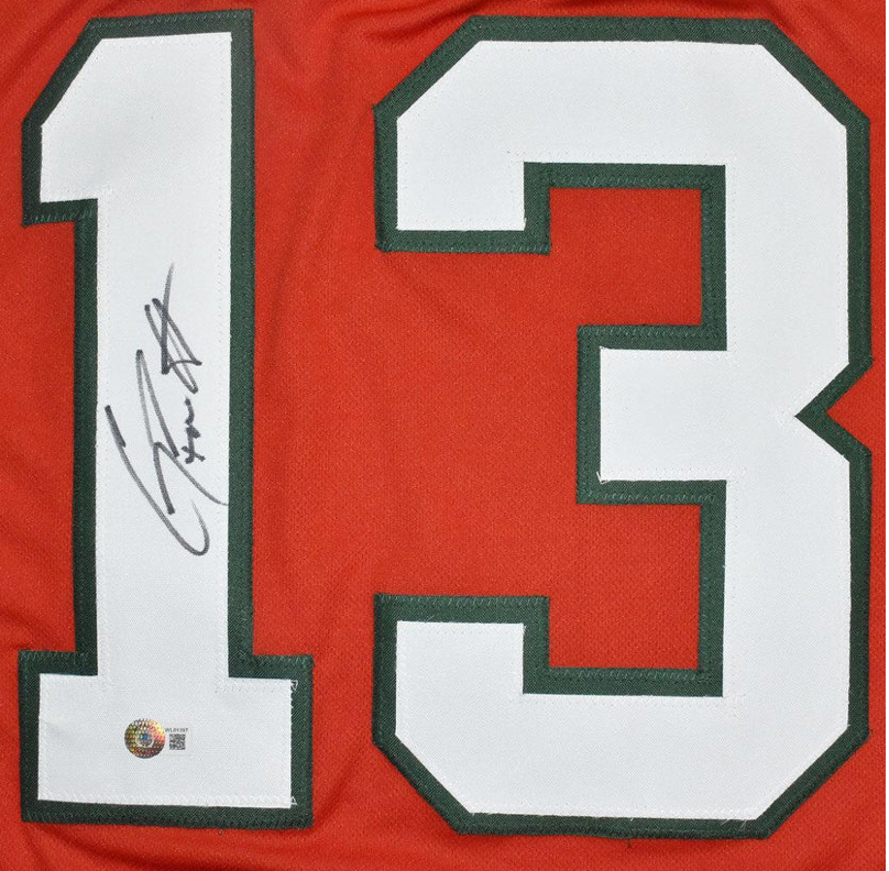 Gino Torretta Autographed Signed Miami College Orange Football Jersey (Beckett)