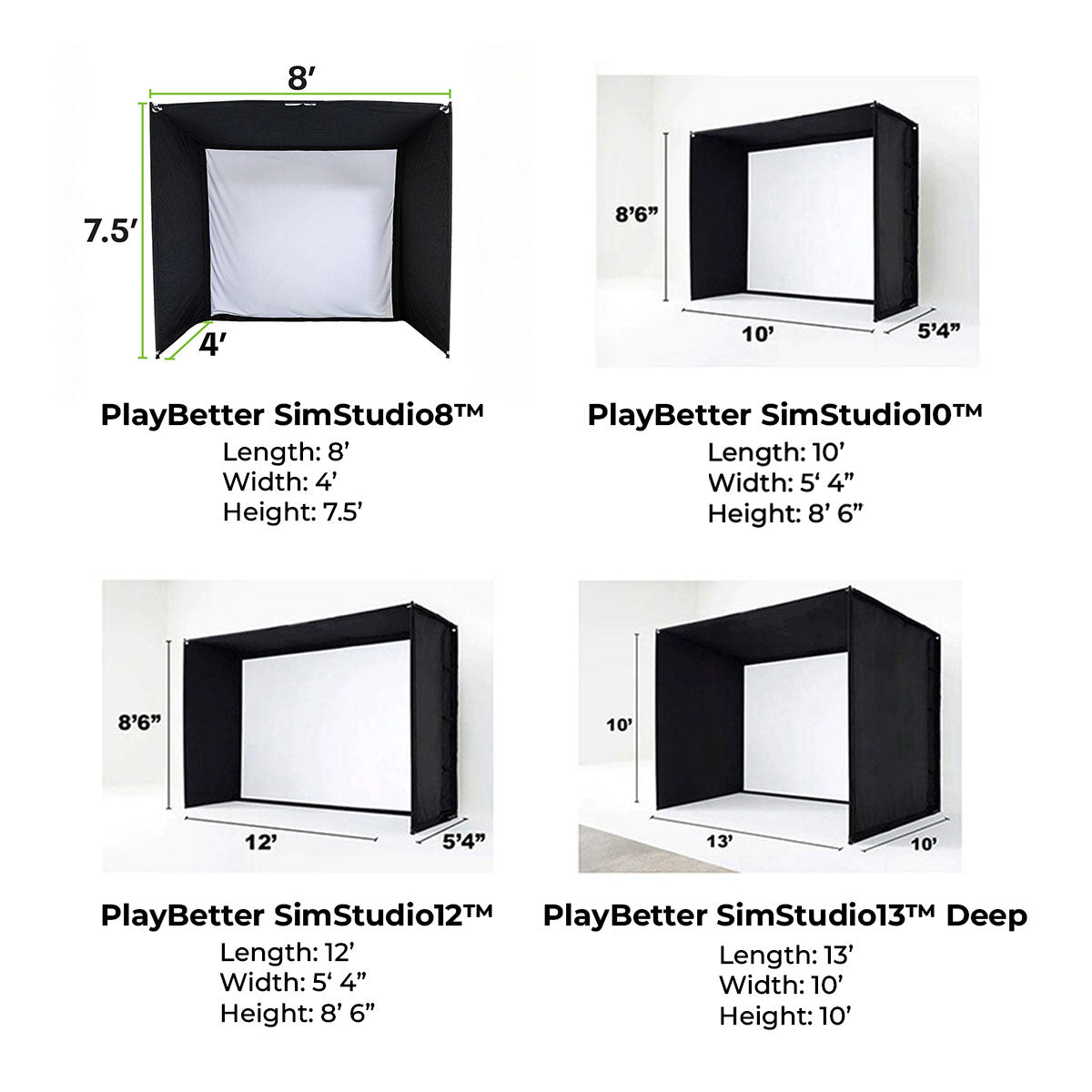Garmin Approach R10 with PlayBetter SimStudio™ BYO (Build Your Own) Package – Custom Home Golf Simulator Studio Builder with Impact Screen, Enclosure, Optional Mats, Projector & More