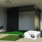 Garmin Approach R50 SportScreen Vanish Retractable Golf Studio Complete Package | Home Golf Simulator Studio with Impact Screen, Enclosure, Hitting Mat, Putting Turf & Projector
