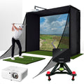 Garmin Approach R10 with PlayBetter SimStudio™ COMPLETE Package | Golf Simulator Studio with Impact Screen, Enclosure, Side Barriers, Hitting/Putting Mats, Projector & Alignment Stand
