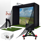 Garmin Approach R10 with PlayBetter SimStudio™ COMPLETE Package | Golf Simulator Studio with Impact Screen, Enclosure, Side Barriers, Hitting/Putting Mats, Projector & Alignment Stand