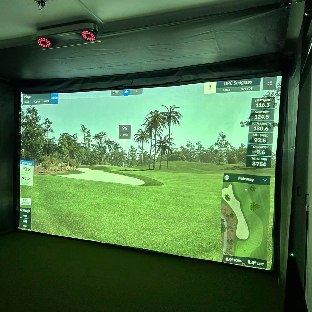 Garmin Approach R10 SportScreen Vanish Retractable Golf Studio Complete Package | Home Golf Simulator Studio with Impact Screen, Enclosure, Hitting Mat, Putting Turf & Projector