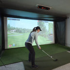 Garmin Approach R10 SportScreen Vanish Retractable Golf Studio Complete Package | Home Golf Simulator Studio with Impact Screen, Enclosure, Hitting Mat, Putting Turf & Projector