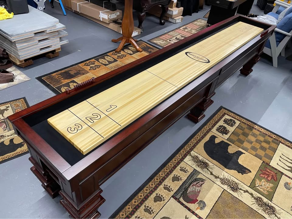 "The Prestige" Shuffleboard by Berner Billiards, Mahogany, 9ft, 12ft